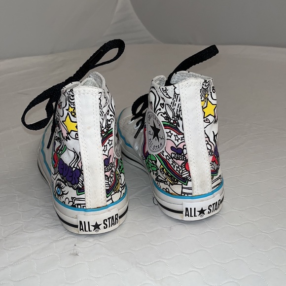 Converse Custom Unicorn Horse white multicolor high top sneakers - Picture 3 of 11